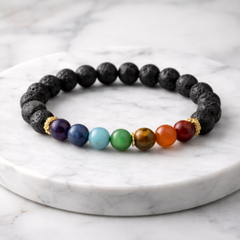 7 Chakra Lava Bracelet
